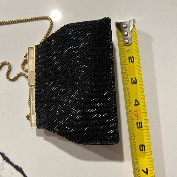 Vintage Art Deco era Herringbone Beaded Evening Shoulder Bag Coin Purse - Picture 6 of 7